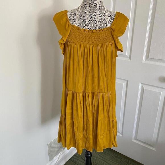 FREE PEOPLE NWT boho want your love tunic dress size XS mustard yellow - Picture 6 of 6